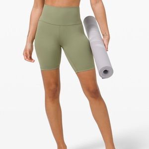 6 inch Lululemon Olive Green Biker Shorts